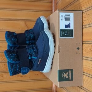Kamik Snowbee P Toddler Boy Size 8 Navy Blue Snow Boots